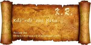 Körözsi Rita névjegykártya